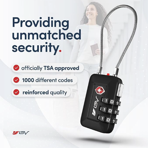 CF365 TSA Approved Luggage Travel Lock, Set-Your-Own Combination Lock